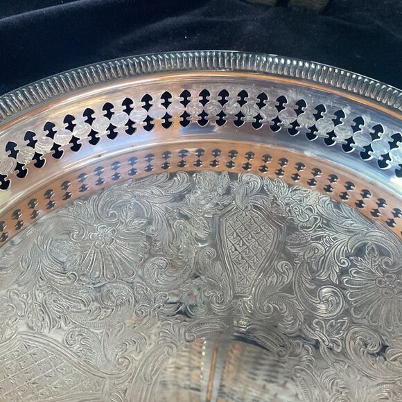 Set of 2 Newport by Gorham Silver plated 10” Serving  Trays Platters - Picture 12 of 16